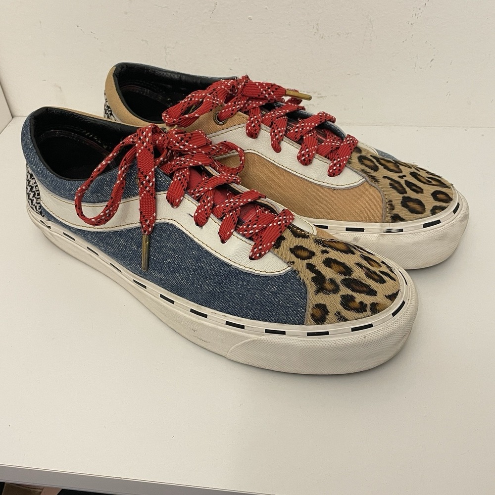 VANS‎ Bold Ni Bender Sneakers Trainers Mens 10 UK 9 Leopard Tartan Denim Skate - Picture 2 of 11